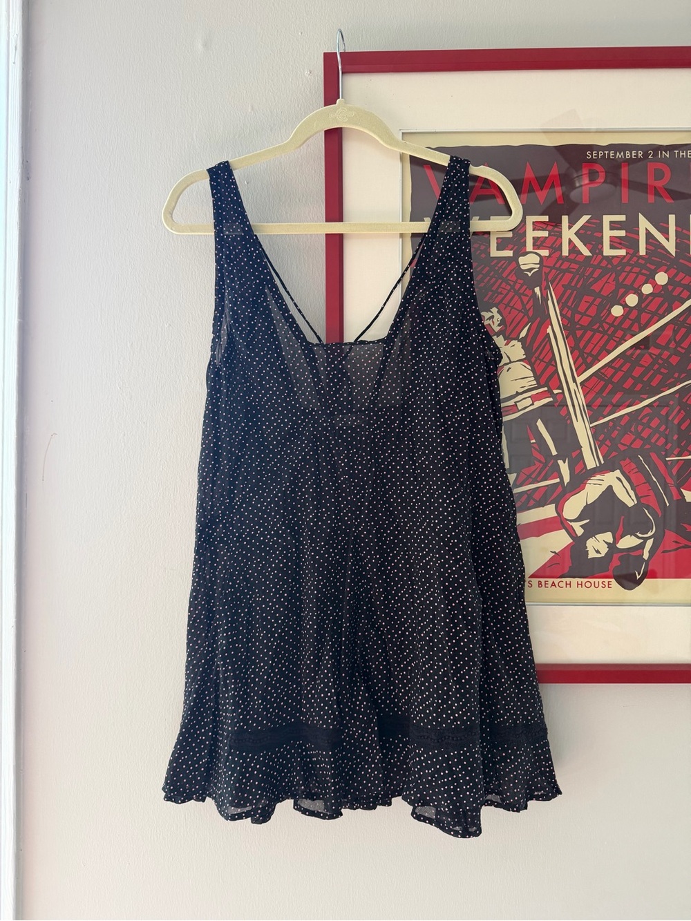 Free People Intimately Black Polka Dot Dress